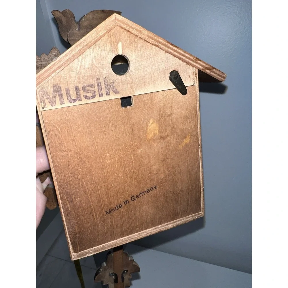 Vintage Mauthe German Cuckoo Clock NOS Black Forest Carved Wood Leaf Bird NIB